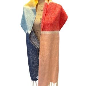 Old Navy Women's Multicolor Scarf Color Block Fringe Winter Accessory